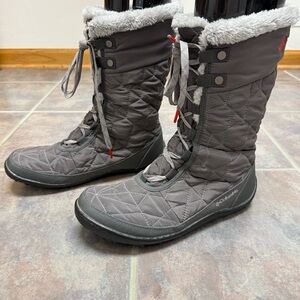 Columbia Women's Charcoal Quilted Winter Boots